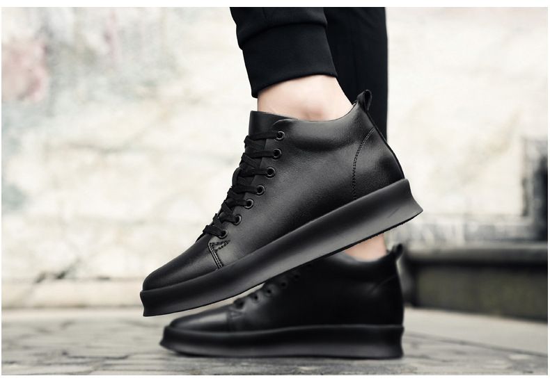 Scarpe con rialzo interno, scarpe casual da uomo con suola spessa, calde, alte, con punta alta, piccole scarpe bianche da uomo_voghion.com