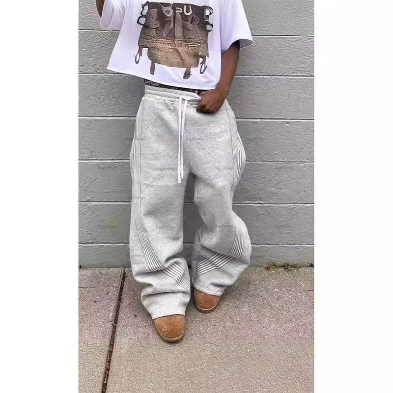 Pantalons de sport décontractés pour hommes, nouvelle mode, polyvalents, tendance, amples, droits, grande taille, pour l'extérieur_voghion.com