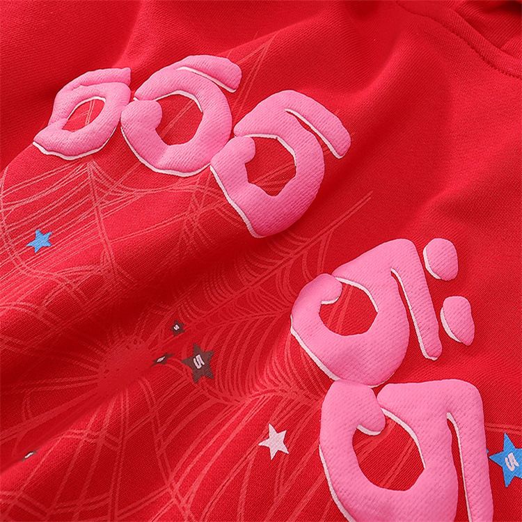 Herrenbekleidung Der gleiche Stil wie Prominente 555555 Spinnennetz-Schaumdruck Hip-Hop-Kapuzenpullover für Männer und Frauen mit lockerem, lässigem Kapuzenpullover_voghion.com