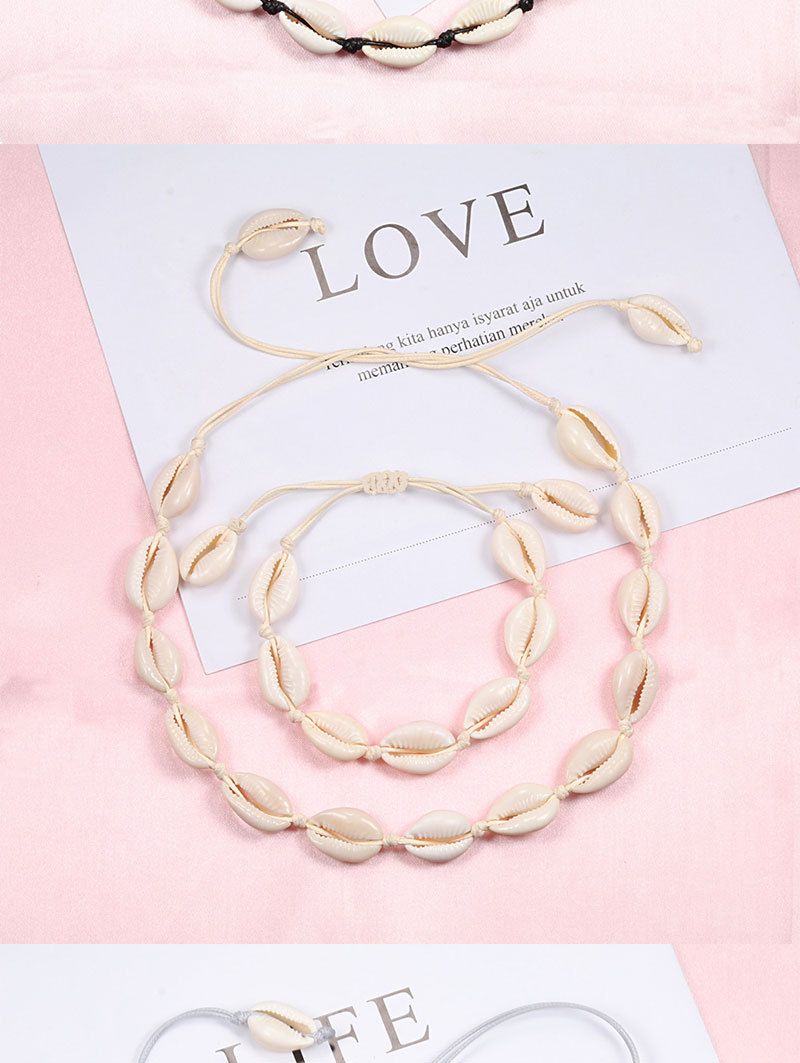 Hawaiian style woven jewelry set shell necklace handmade bracelet clavicle chain anklet bracelet beach spot_voghion.com