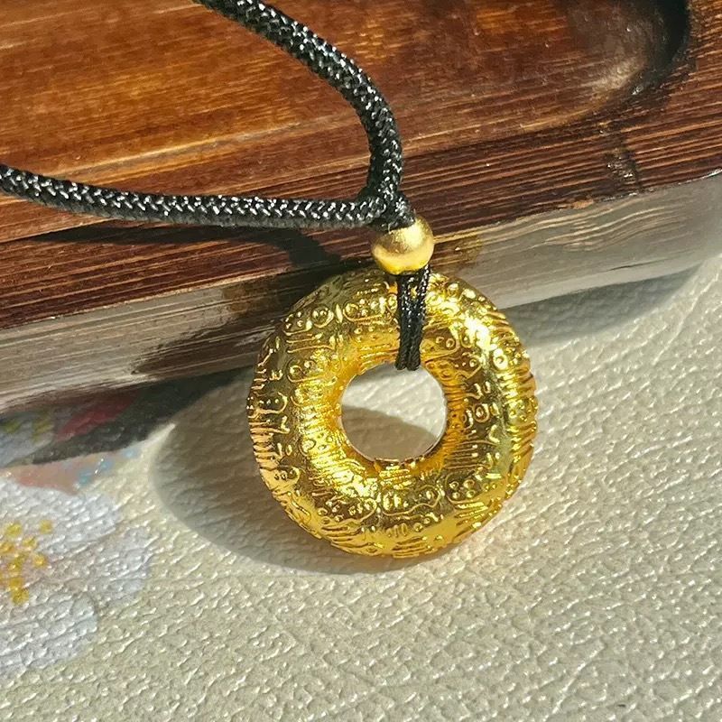Comprar con Baifu Ping An Hebilla Cobre Chapado en Oro Collar de Mujer Accesorios de Joyería DIY Colgante Outlet de Fábrica_voghion.com