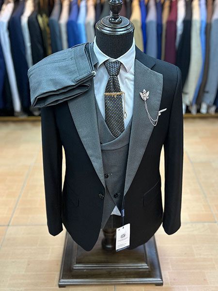 Abiti da uomo Abiti da uomo, Abiti aderenti da uomo, Stile business alla moda, Abito formale nero, Abiti da uomo color cachi_voghion.com