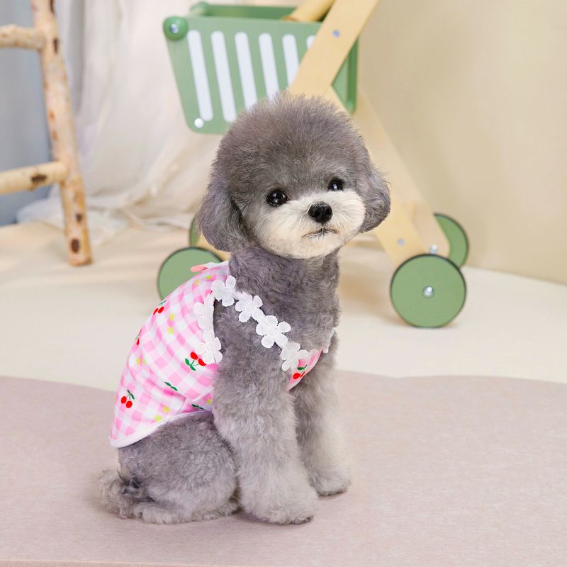 Gilet per cani traspirante, sottile, antigraffio, regolabile, con stampa a righe a quadri_voghion.com