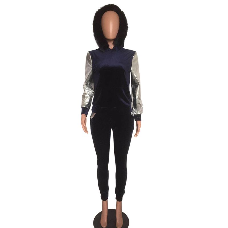 popular plush hooded sweatshirt and trousers two-piece set_voghion.com