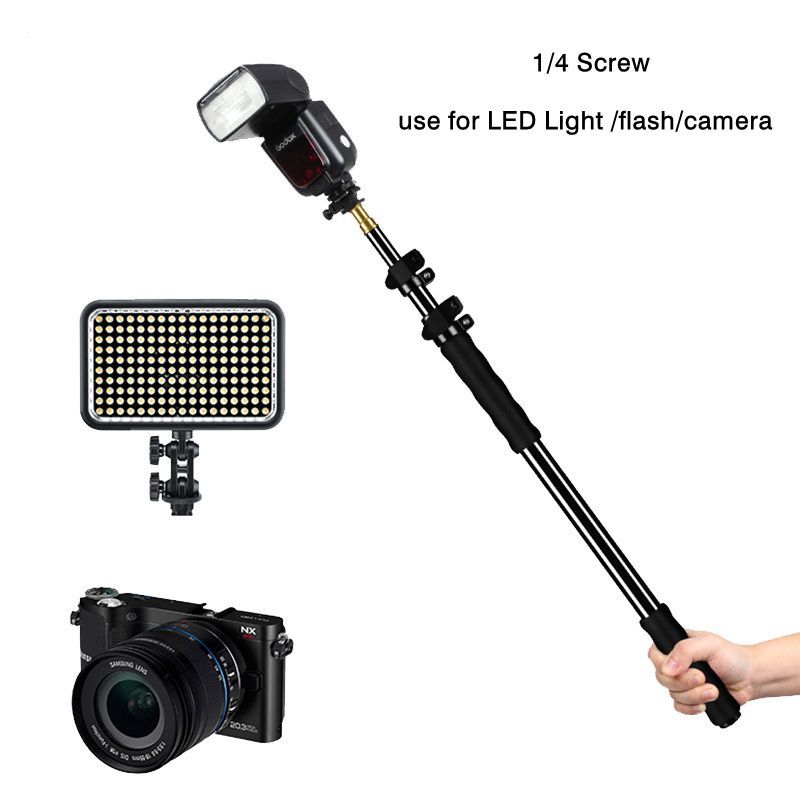 Handgriff-Stützstange aus Aluminiumlegierung, Fotostudio-Zubehör für Speedlite/LED-Blitzlicht, Mikrofonhalter_voghion.com