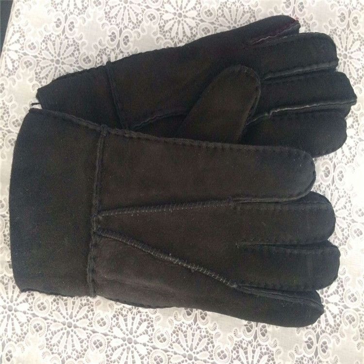 Guanti invernali caldi da uomo e da donna in pelle di pecora con cinque dita integrate, colore casuale, consegna all'ingrosso_voghion.com