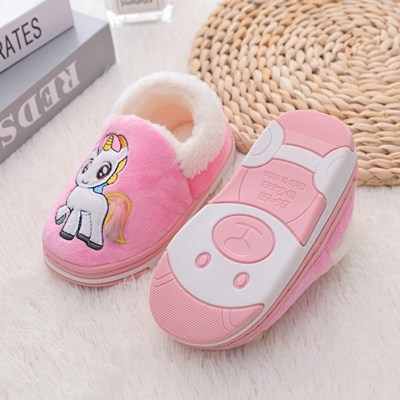 Enfants Hiver Chaud Animal Slippe Filles Antidérapant Semelle En Caoutchouc Chaussures_voghion.com