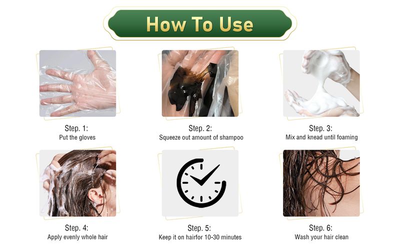 OUKEYA Natürliches Haarfärbeshampoo zur Grauabdeckung – 4-in-1-Formel zum Färben, Pflegen und Stärken mit langanhaltender brauner Farbe (500 ml)_voghion.com