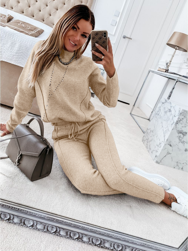 Tailleur pantalone casual da donna tinta unita_voghion.com