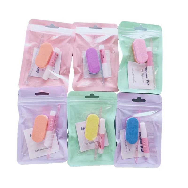 Fünfteiliges Set Handgefertigte tragbare Nägel Maniküre-Werkzeug-Kit Jelly Glue_voghion.com