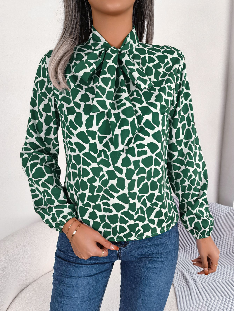 Women's fashion lantern sleeve chiffon top_voghion.com