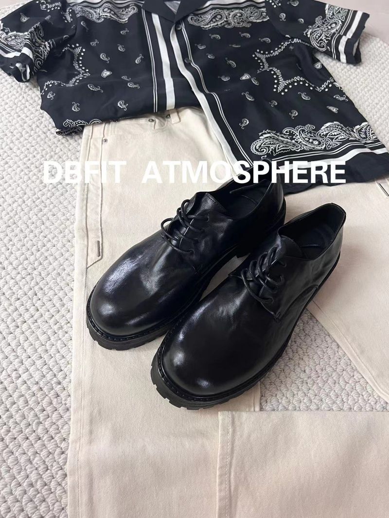 Horse Skin Washed Casual Odlight Distressed Micro Pleated Shoes For Four Seasons_voghion.com