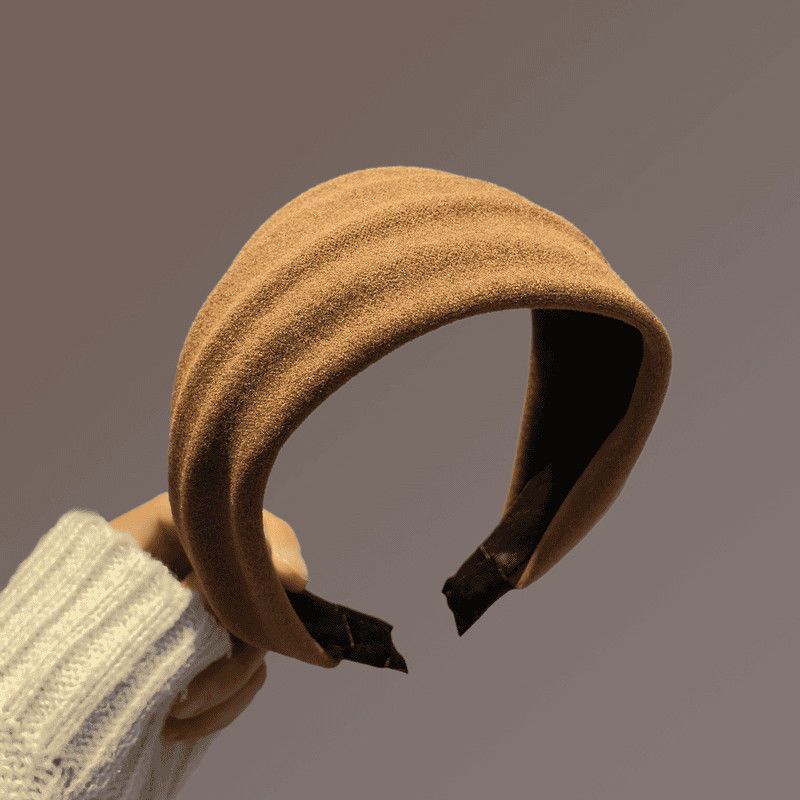 Fascia per capelli autunno inverno 2025 con tesa larga e snellimento del viso, nuova fascia per capelli alta con teschio, fascia per capelli alla moda di alta qualità_voghion.com