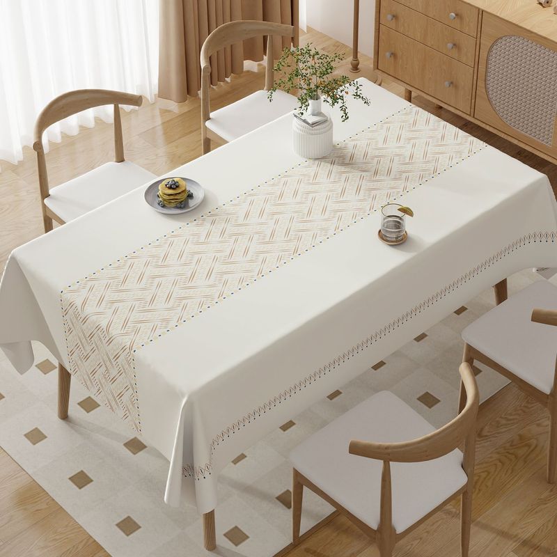 High-end Wash-Free, Wipeable, Waterproof, Oil-Proof, Home Atmosphere Tablecloth, Light Luxury, High-End Feel,_voghion.com
