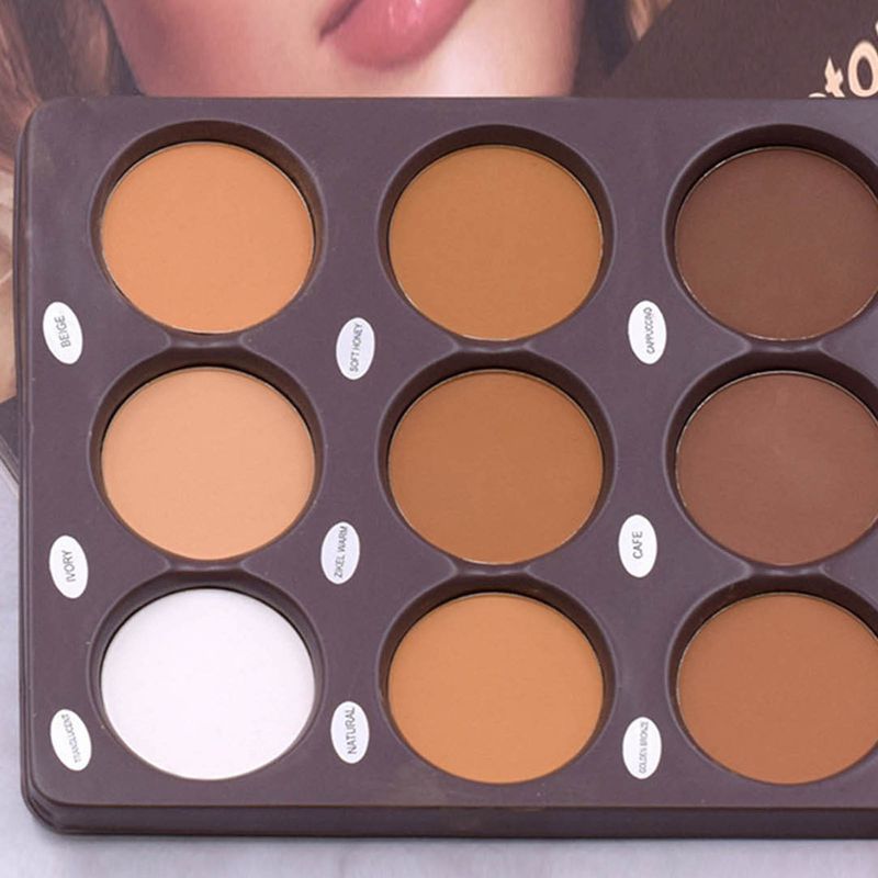 Hislaves Contour Palette Mattes, nicht fliegendes Pudertrimmen, dreidimensionaler Effekt, 12-Farben-Gesichts-Lidschatten-Highlighter-Palette, Make-up-Versorgung – 1 Stück_voghion.com