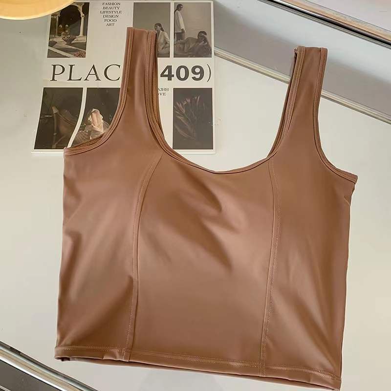 Ice Silk Solid Color One-Piece Comfortable Basic Camisole_voghion.com
