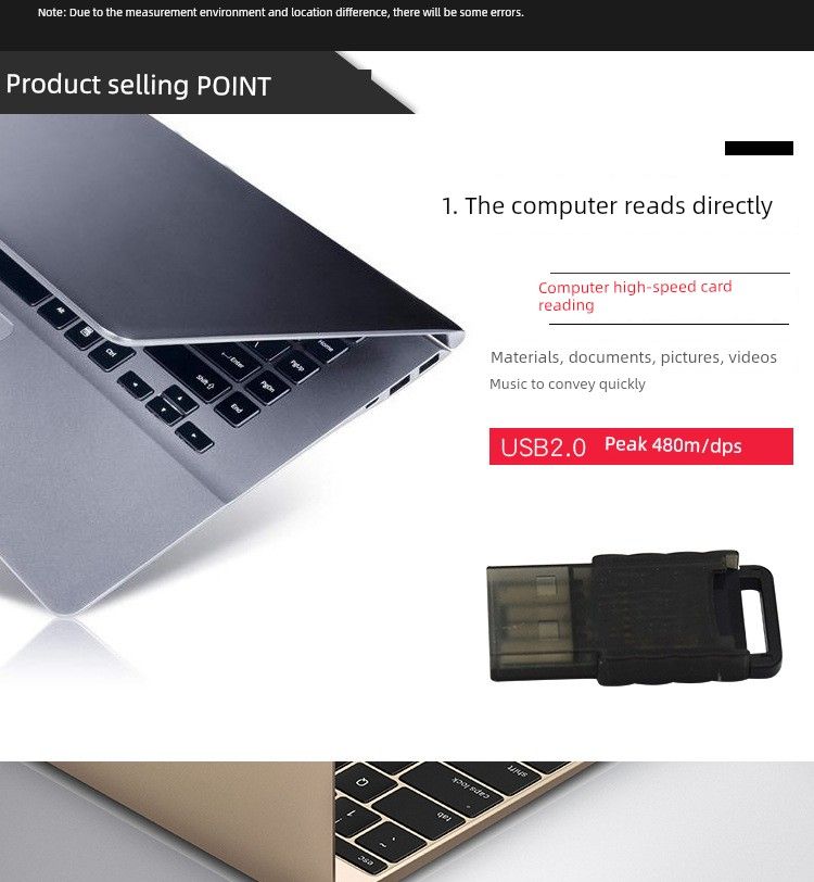 TF To USB Mini Sound Box Ultra-Thin High-Speed MicroSD Card Reader Support 512G Simple Package With Light_voghion.com
