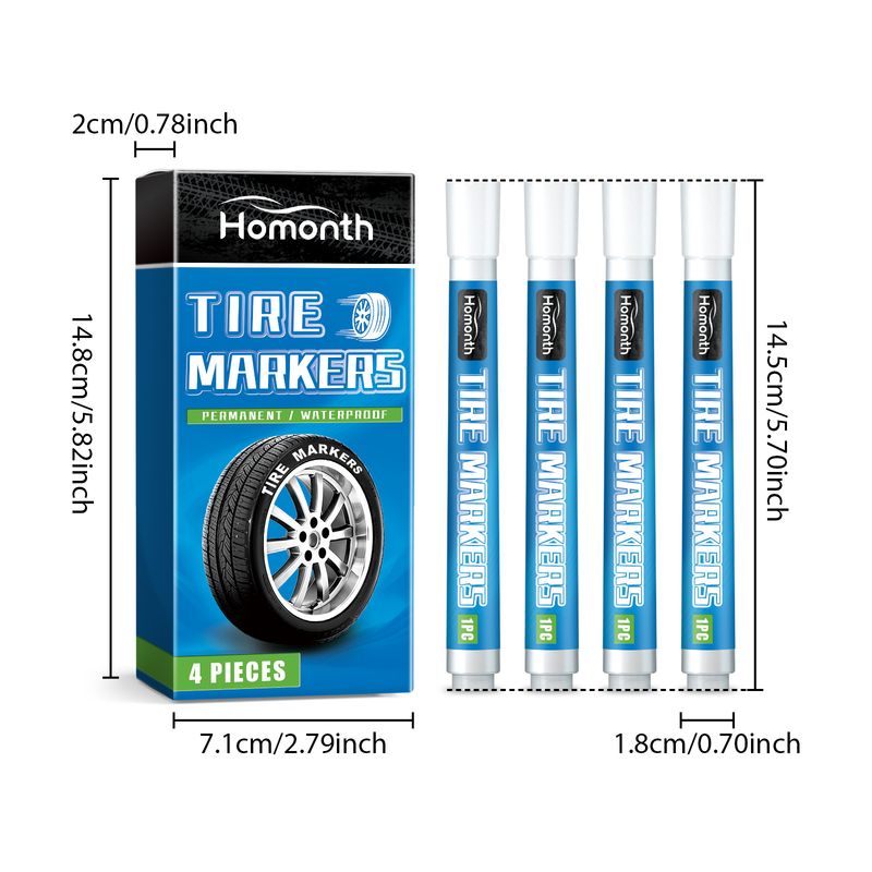 Homonth White Tire Paint Pen Car Tire Paint Pen Does Not Fade Color Creative Diy Oil Pen_voghion.com