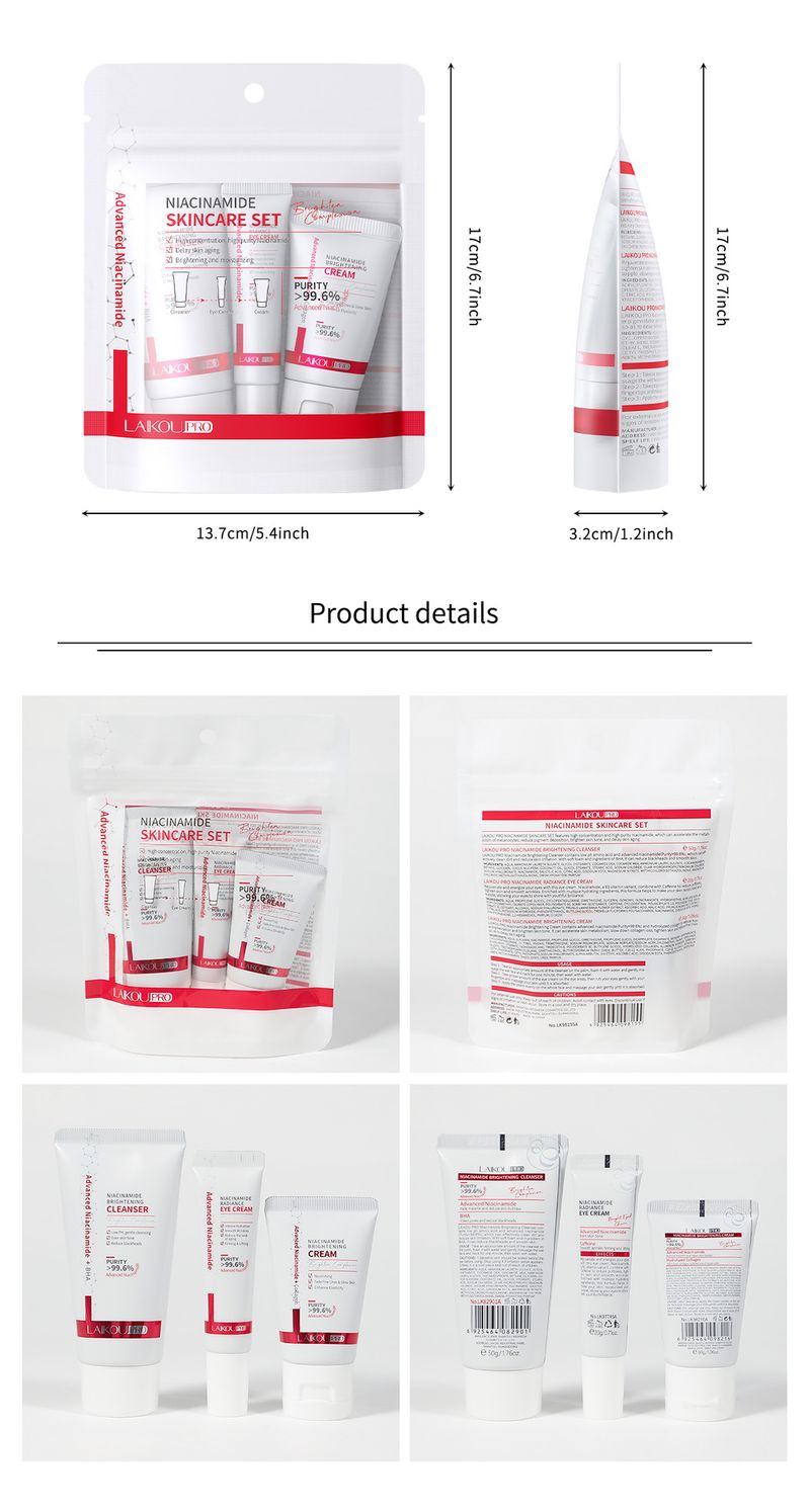Sets LAIKOU Pro Niacinamide 3 Piece Facial Care Set Hydrating And Moisturizing_voghion.com