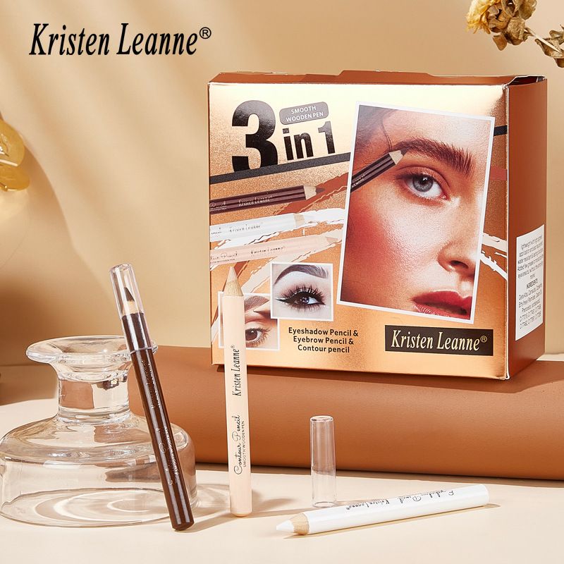 KAŞ Yüksek Maliyet Performans Pratik Kapatıcı Eyeliner Dayanıklı Su Geçirmez Kaş Kalemi 3 Set_voghion.com