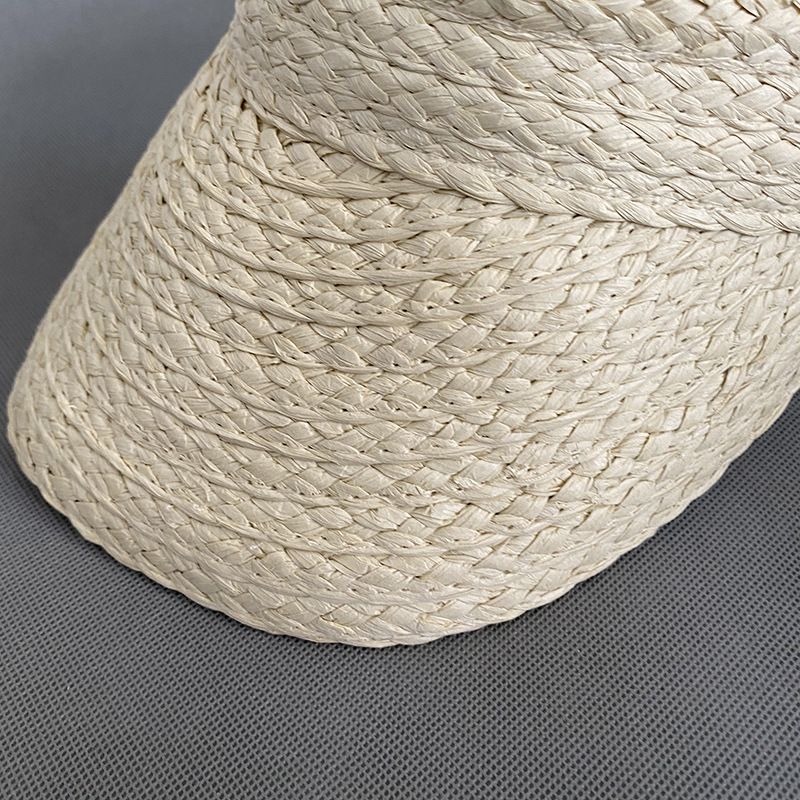 Moda Nuovo per le donne Cappello da sole a tesa larga Cappello da sole di paglia regolabile pieghevole superiore vuoto portatile Nastro magico arrotolabile all'aperto Spiaggia_voghion.com