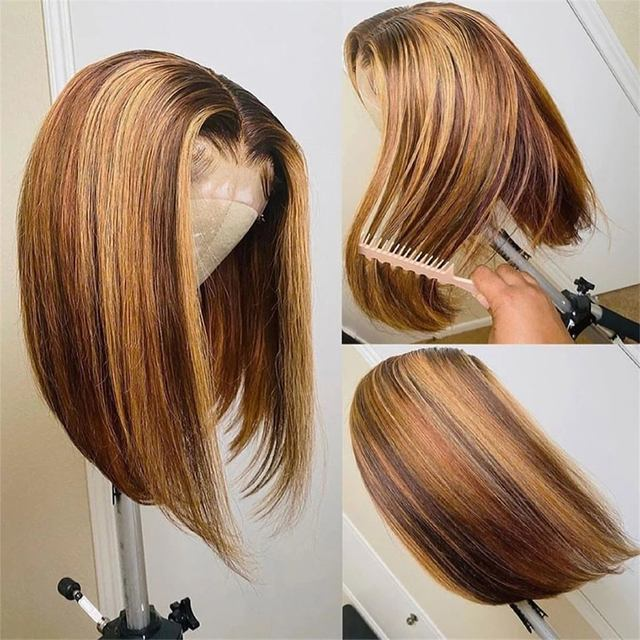 Parrucca anteriore in pizzo bordeaux 99J Parrucche per capelli umani Colorate rosse Evidenziate Marrone dritto Biondo 613 Parrucca frontale in pizzo HD Capelli umani 13x4_voghion.com