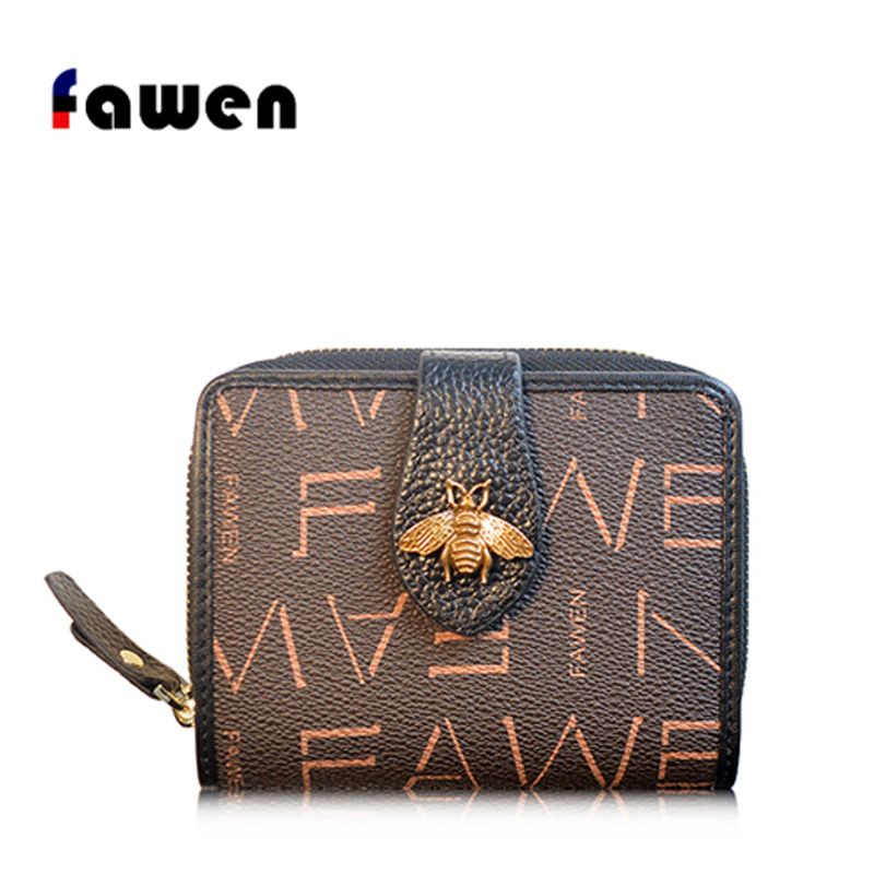 Cartera pequeña para mujer (2025), de cuero estampado corto, con ranuras para múltiples tarjetas, con clip para billetes y monedero._voghion.com