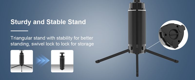 Camping Lantern Rechargeable,with Extendable Light Tripod, Tent Lights 3 Lighting Modes With 12000mah Batteries, Outdoor Waterproof Portable Lanterns_voghion.com
