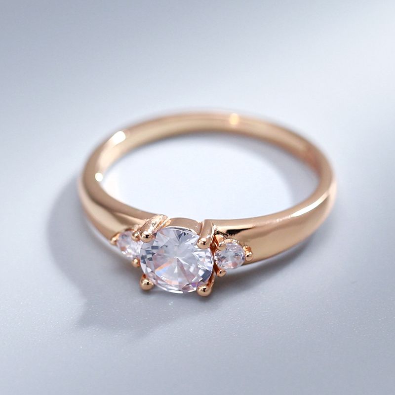 2025 Fashion Style Dame Ring Rose Gold 585 Natural Zirconium prøve_voghion.com