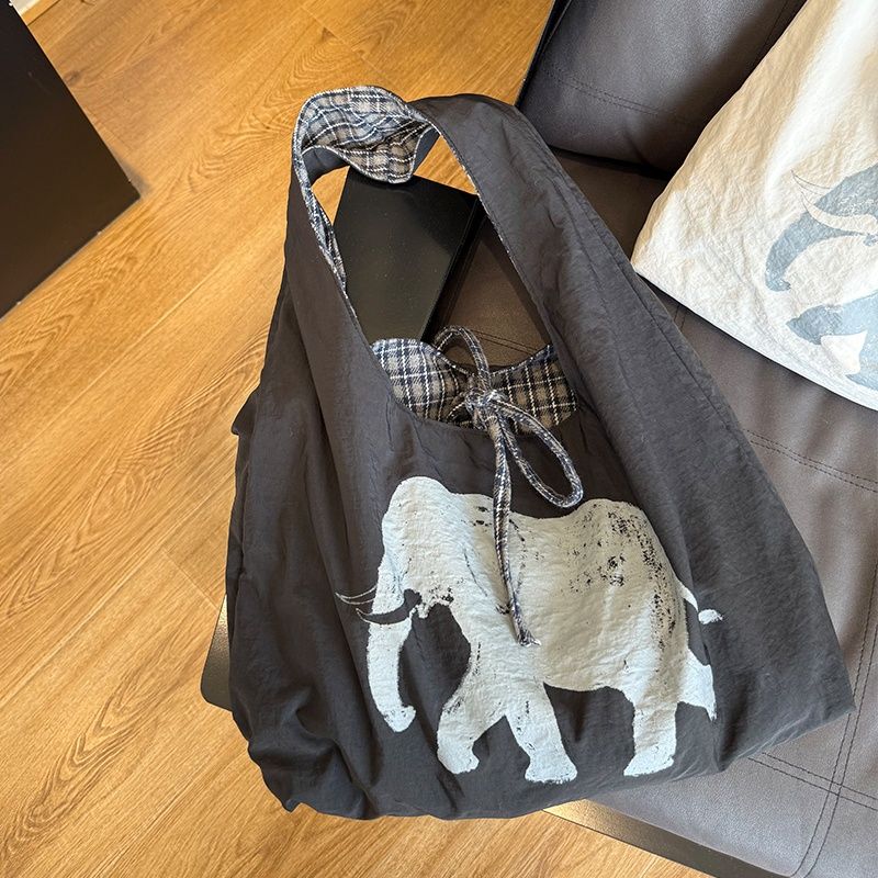 Satin-Weste im Retro-Stil, doppelseitig, mit Patchworkmuster, Wollkaromuster, modisch, mit einzelner Schultertasche, großes Fassungsvermögen_voghion.com