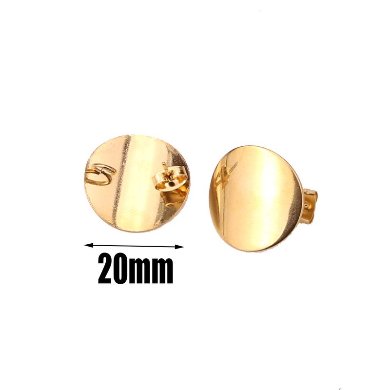 Gancio per l'orecchio rotondo da 20nn in acciaio inossidabile, orecchini, accessori per ganci per gioielli fai-da-te, accessori per placcatura in oro autentico_voghion.com