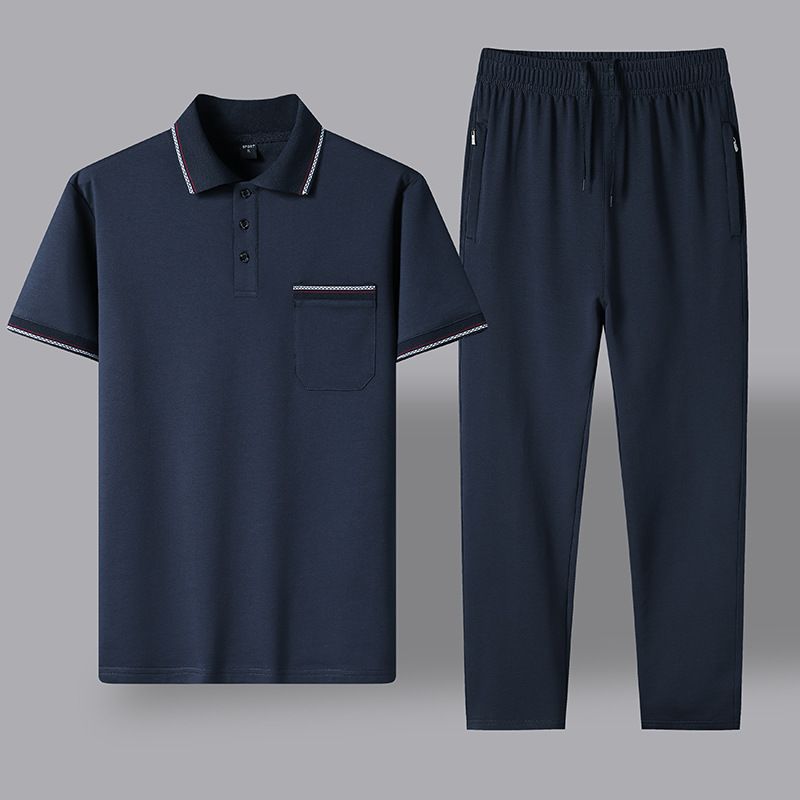 Diyu Shenlong Dad Outfit Set For Middle-aged And Elderly Men Summer Casual Clothes Men's Short Sleeve Long Pants_voghion.com