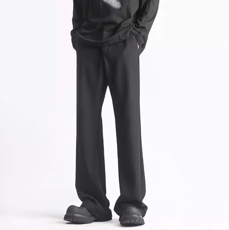 Ropa para hombre Primavera y otoño Nuevos pantalones largos casuales de corte recto y acampanado de alta gama para hombre_voghion.com