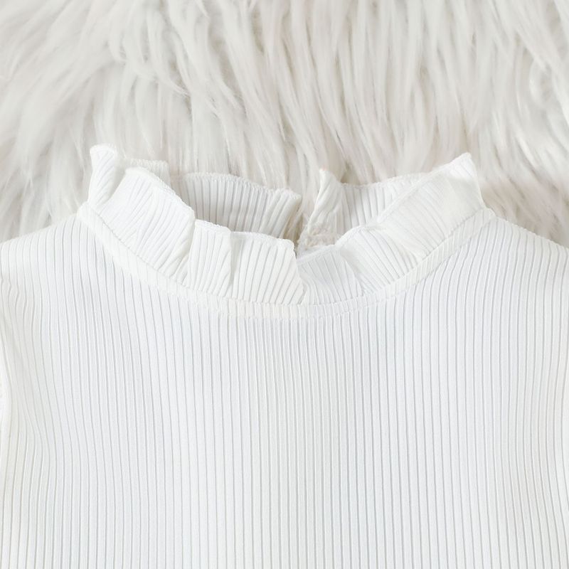 Completo mamma e bambini per bambine, 3 pezzi: top a maniche lunghe + gilet e gonna pied de poule (90-130 cm)_voghion.com