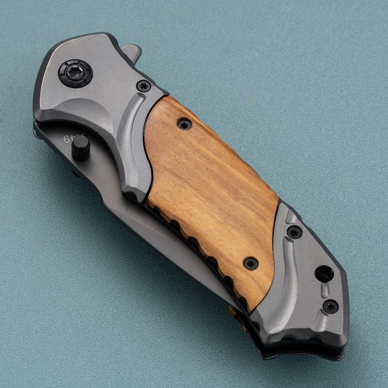Couteau pliant suisse multifonction X49 avec manche en bois, haute dureté, pour le camping, la survie en plein air et la maison_voghion.com