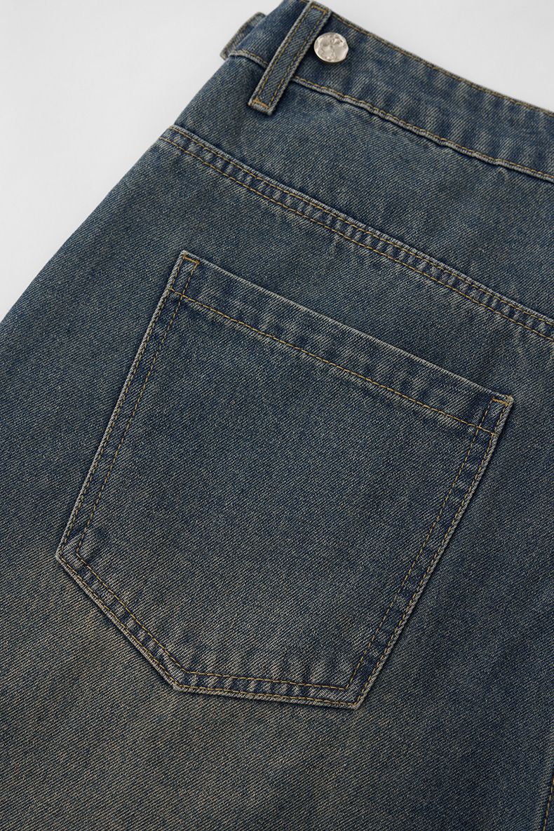 Herrenbekleidung Herrenbekleidung | 70 % Patch Washed Jeans 2025 Frühling und Sommer Neue Retro American Casual Herrenshorts_voghion.com