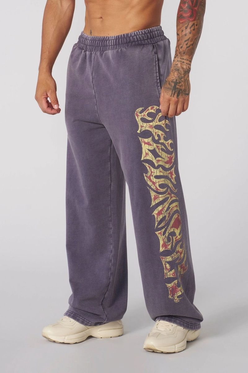 Pantalones deportivos de moda para hombre, para gimnasio, fitness, holgados, rectos, estampados, informales_voghion.com