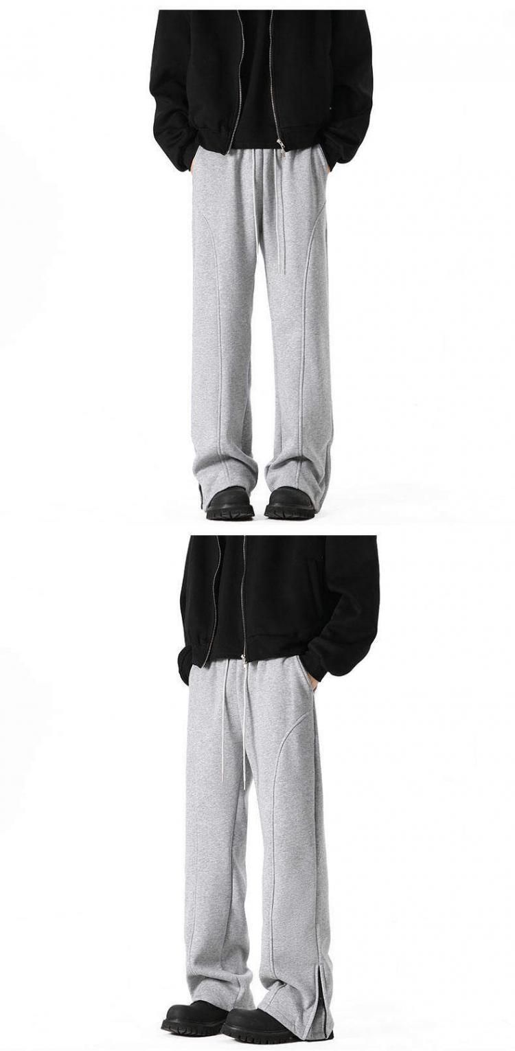 Erkek Ağır Kesim Bölünmüş Paçalı Jogger Pantolon - Fermuar Detaylı Amerikan Cleanfit Tarzı Eşofman Altı (3 Renk, M-XXL)_voghion.com