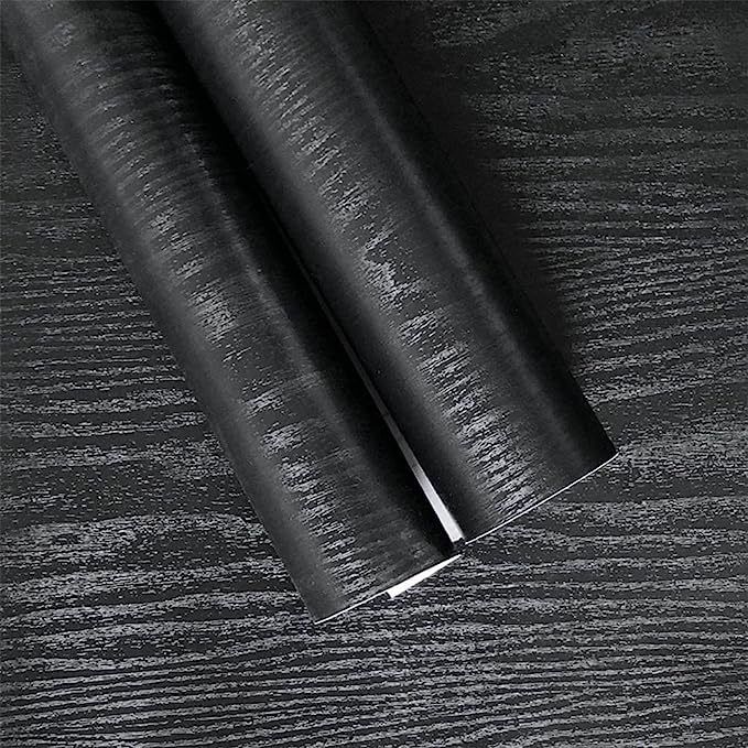 Wood Grain Self-Adhesive Moisture-Proof Furniture Color Change Wardrobe Sticker Home Black Walnut PVC Wallpaper Factory_voghion.com