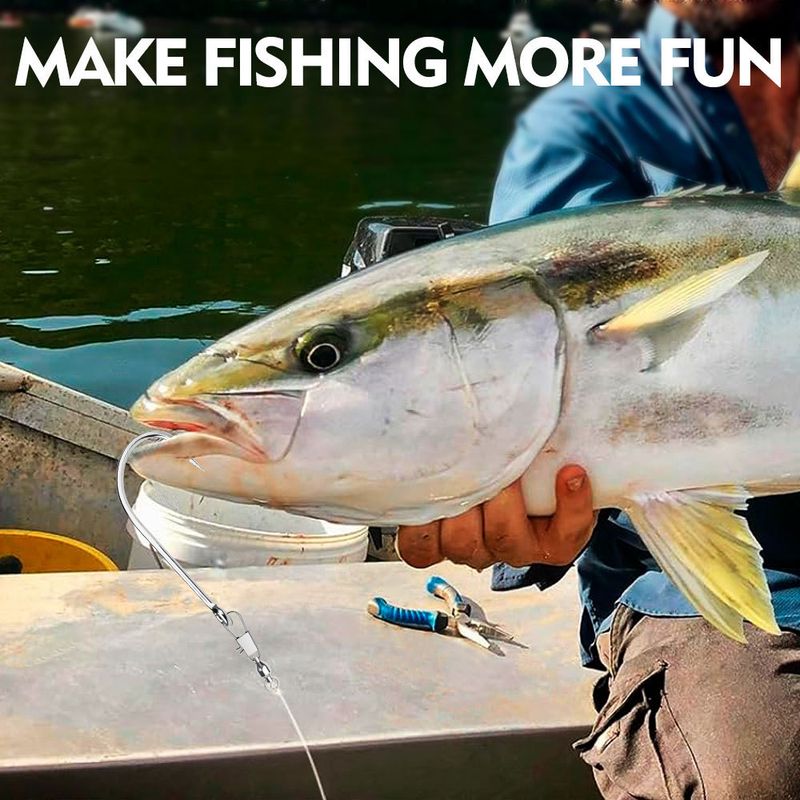 Stainless Steel Lure Soft Sea Fishing Seahorse Tube Long Handle With Ring Live Bait Single Hook 20pcs/box_voghion.com