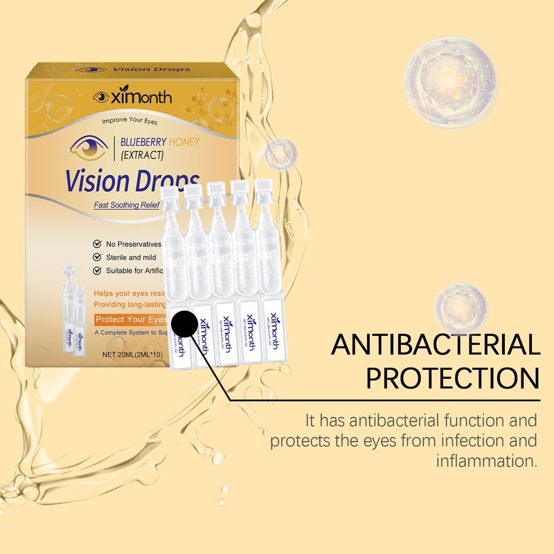 Ximonth Blueberry Honey Eye Drops Ease Astringent Blurred Vision Moisturizing Eye Drops_voghion.com