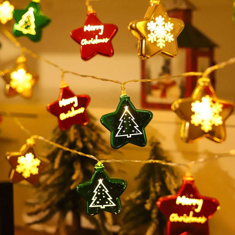 Feestelijke LED-kerstverlichting met kerstman- en sneeuwpopdecoraties - werkt op batterijen/USB, heeft meerdere kleuren en knippert voor feestelijke decoratie in huis_voghion.com