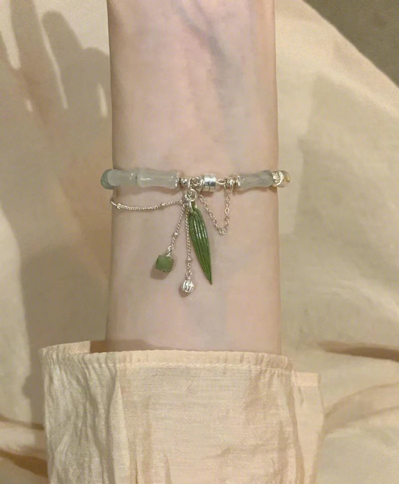 Nouveau bracelet chinois en argent cassé avec perles bleu-gris pour femmes Instagram, petit luxe, cadeaux exquis et polyvalents_voghion.com