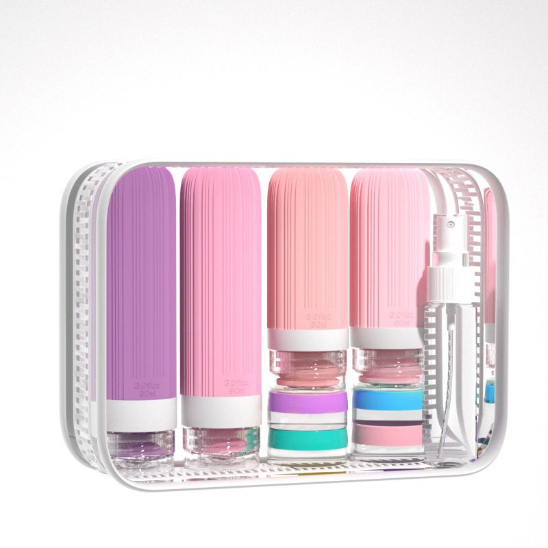 Neu Set Silikon Shampoo Dusche Gel Lagerung Tragbare Reise Abgabe Flaschen_voghion.com