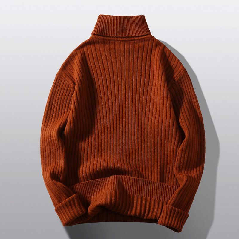Men's Clothing Autumn And Winter Running Volume Sweater Men's High Collar Pullover New Flower Sweater Casual Knit Sweater Bottom Line Sweater Spot_voghion.com
