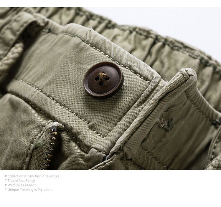 Herrenbekleidung Herren Sommer Neue Reißverschluss Multi Pocket Trendy Retro Workwear Shorts_voghion.com