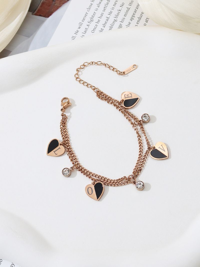 Wholesale Jewelry Luxurious Simple Style Shiny Four Leaf Clover Heart Shape Flower 304 Stainless Steel Shell Zircon Bracelets Necklace Jewelry Set_voghion.com