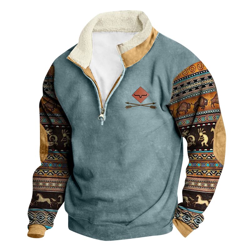 Suitable For All Seasons Spring And Autumn New D203 Men's Long Sleeve Pocketless Button Cardigan Printed Casual Fashion Trend_voghion.com