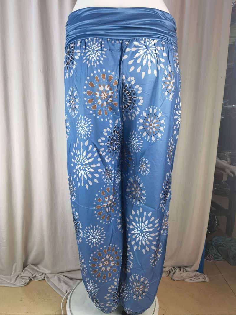 Pantaloni casual harem con stampa digitale lunga da donna_voghion.com