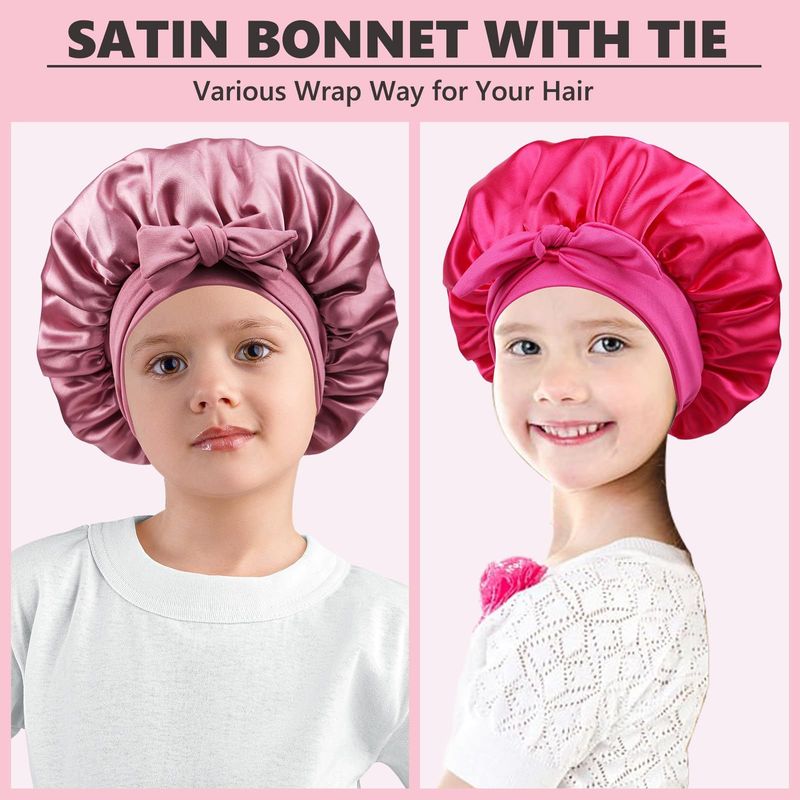 Cuffia per neonati in raso a doppio strato con nastro elastico - Cuffia da notte morbida ed elegante per bambini piccoli e ragazzi_voghion.com